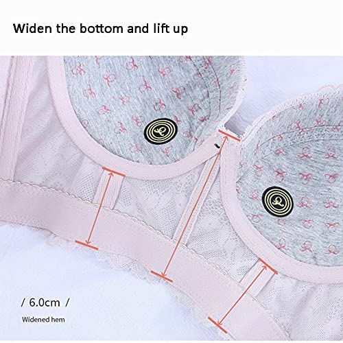Ensemble lingerie dentelle bleu foncé 90B avec soutien-gorge col plongeant sans fil - 5
