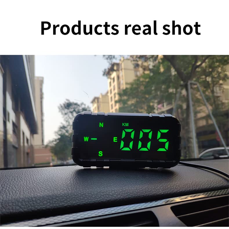 Miniatura 5 de Skymii Pantalla frontal para coche, velocímetro, GPS, velocímetro, MPH, brújula de automóvil para salpicadero, pantalla LCD grande universal HUD,