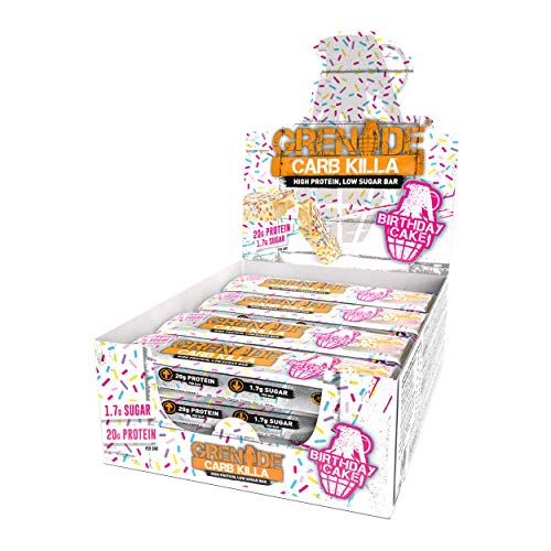 Grenade Carb Killa Birthday Cake Proteïnereep, 12 x 60g, 12 x 60 g, wit