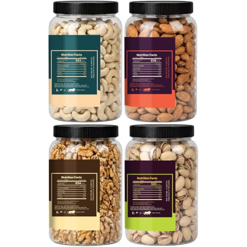 Image of LILA DRY FRUITS Mixed Dry Fruits Combo Almond Cashew Salted Pista Walnut 250 Gms x 4