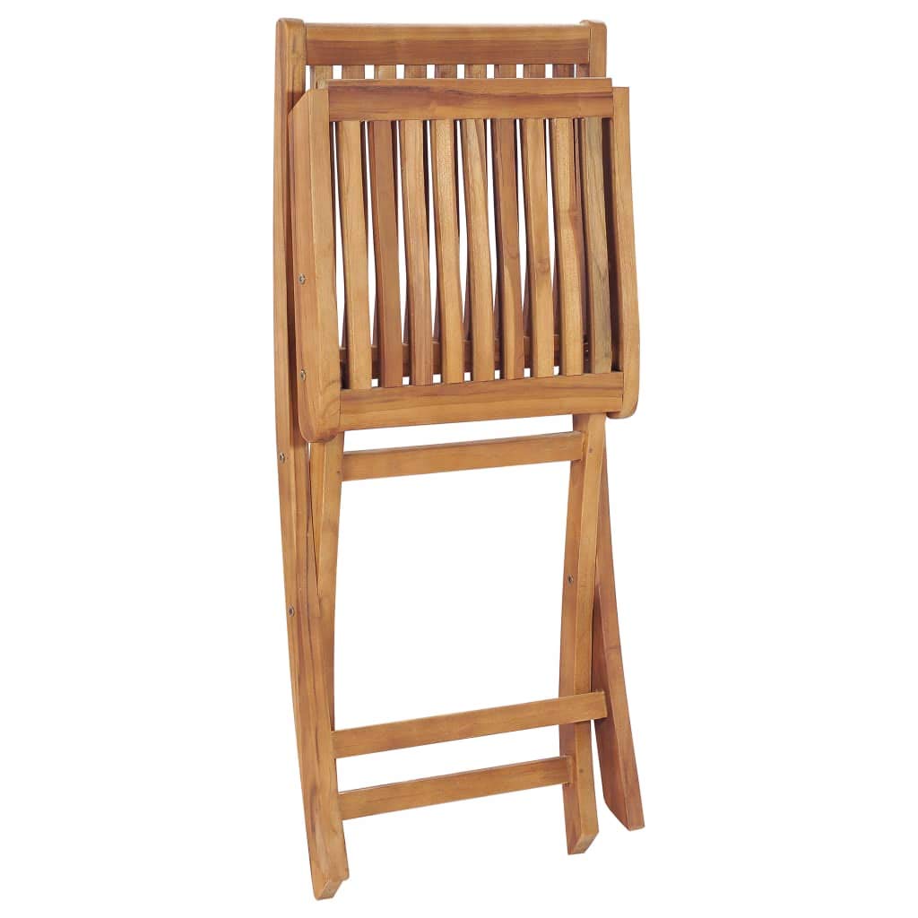 Set di mobili da giardino in teak massiccio, 7 pezzi, sedie pieghevoli con sedili e schienali curvi, foro per ombrellone, fino a 110 kg per seduta