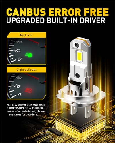 Image of AUXITO H7 Fog Bulb, 6500K White 500％ Brighter, Canbus Ready with Fan, Pack of 2