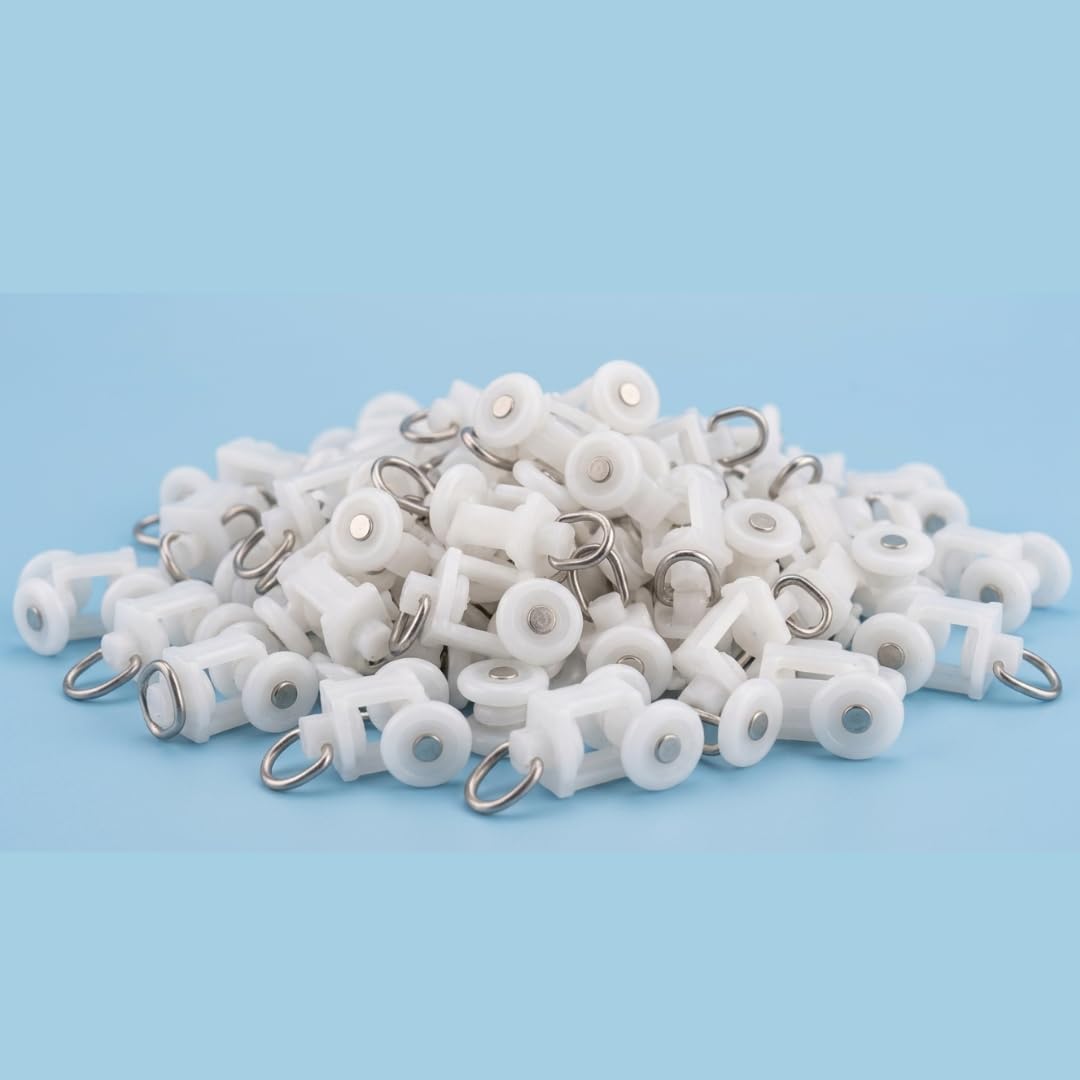 Runners/Sliders for M Track/Curtain Channel - White Colour (50, White)-image-40