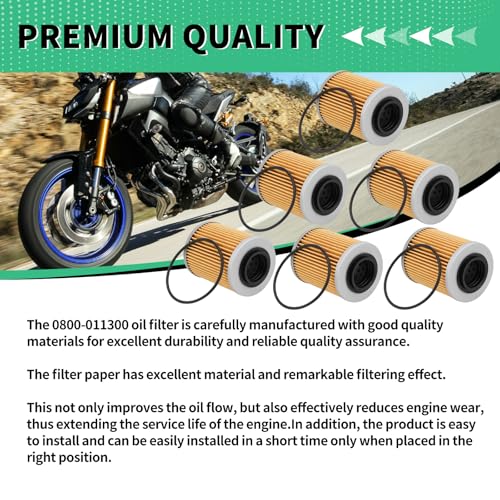 Image of 0800-011300 Oil Filter with O-rings Compatible With CFMOTO Cforce Zforce Uforce 1000 950 900 800 600 500 400 ATV /UTV Replace#: 0800-011300-00030 0800-011300-0004 (6 PCS)