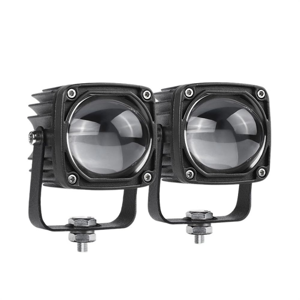 Projecteur antibrouillard LED 8D 2 pouces bicolore blanc jaune pour conduite nocturne sûre