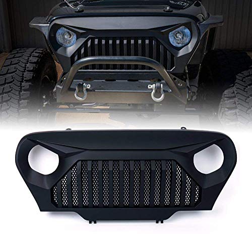 Front Grille Guard Grid Grill Matte Black Front Bumper Grill for J-eep Wrangler TJ LJ 1997-2006
