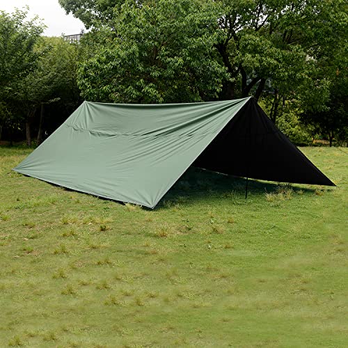 Wind Tour Portable Multifunctional Outdoor Camping Traveling Awning Backpacking Tarp Sunshade Lightweight Uv Protection And Pu 3000Mm Waterproof Rain Fly Tarp Shelter (118*118 Inches) #TOP3