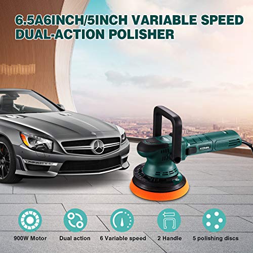 Polisher, 6 Inch/5 Inch Dual Action Random Orbital Car Buffer Polisher ...