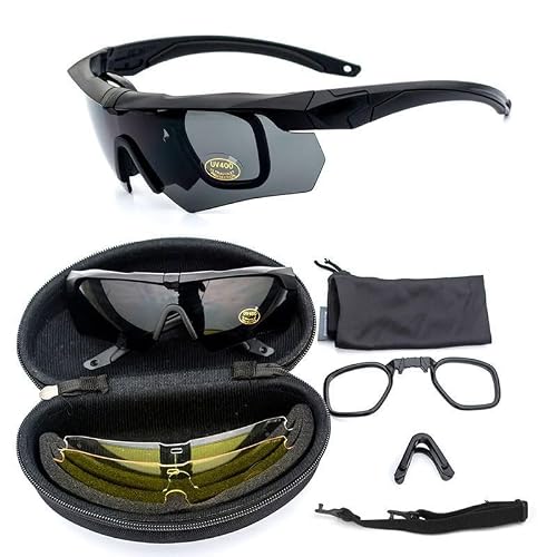 Aikertec Tactical Eyewear 3 Interchangeable Lenses Outdoor Glasses #TOP4