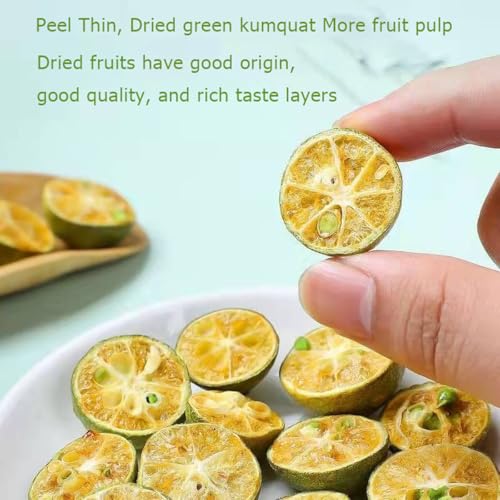image for MIHUNTANG Dried green kumquat 3.52 oz -Small green dried orange-It tas