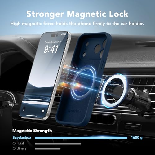Image of Magnetic for iPhone 17 Pro Max Case, Compatible with MagSafe, [Full Camera Protection][Screen Protector] Silicone Shockproof Protective Phone Case for iPhone 17 Pro Max 6.9 inch, Cobalt Blue