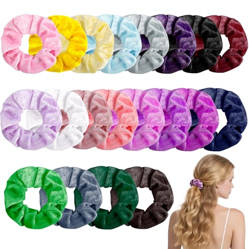 Wanxida 20 Pcs Chouchou Cheveux Femme Velours Chouchou Satin Scrunchies Cheveux Élastiques Cheveux Accessoire Cheveux