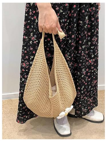 Bolso tote tejido de ganchillo con apliques florales para mujer, ideal para verano, playa y vacaciones miniatura 4