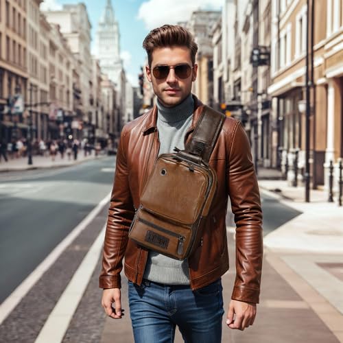 Image of Convertible Sling Bag Crossbody Backpack, Bags with Headphone Jack Shoulder Bag