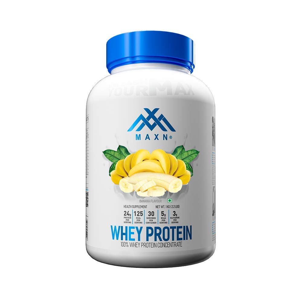 Whey Protein Concentrate/Isolate - Flavoured Powder for Muscle Growth (Banana, 1 kg)