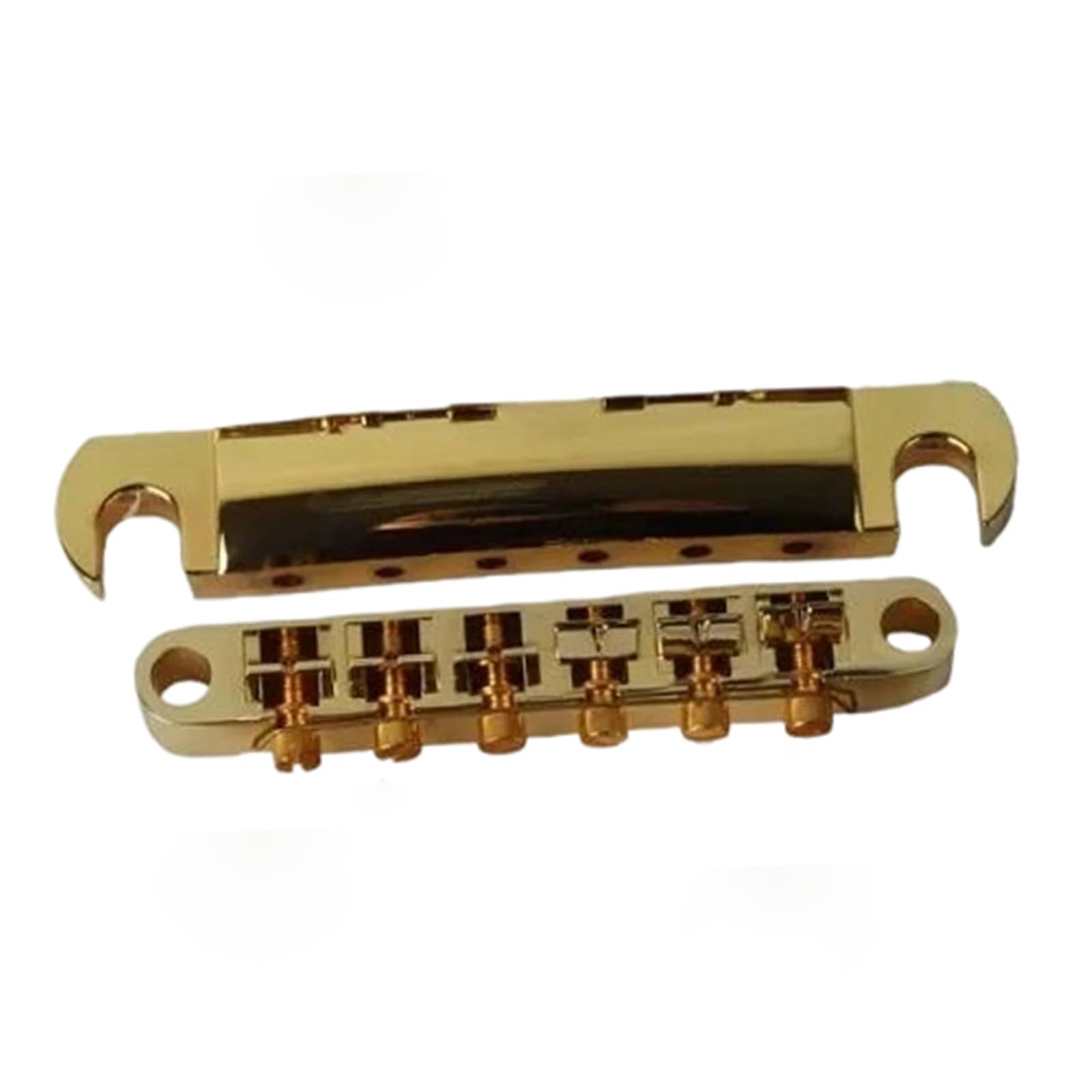 Mostek Gitarowy 1 Zestaw 6 Strun Mostka Do Gitary Elektrycznej I Strunociągu Ze Słupkami Do Części Zamiennych Płyt LP(Golden)