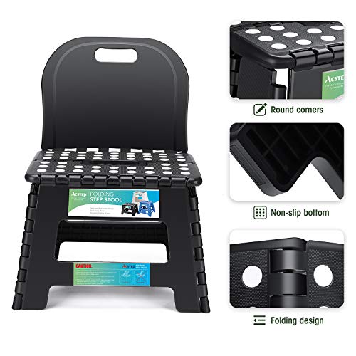 Acstep Folding Kids Step Stool With Back Support For Kids,9 Inch Plastic Kids Chair thumb #2
