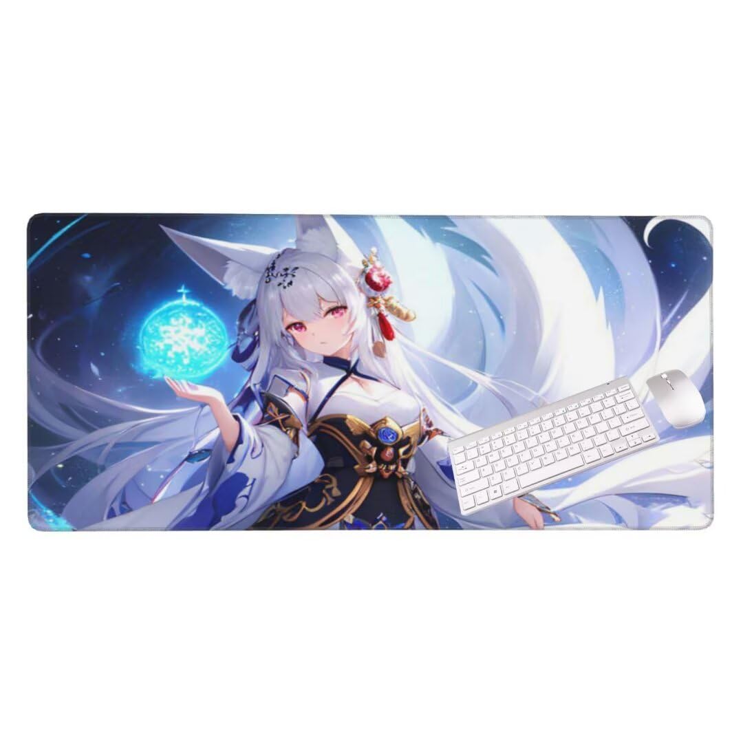 Gaming Mauspad Anime Girl Mauspad, Mousepad XXL 1400x600 mm, Mauspad Gaming Zubehör mit Anti Rutsch Basis Mouse Pad Wasserdicht und Langlebig Gaming Zubehör für Home Office Zimmer Deko S-2834
