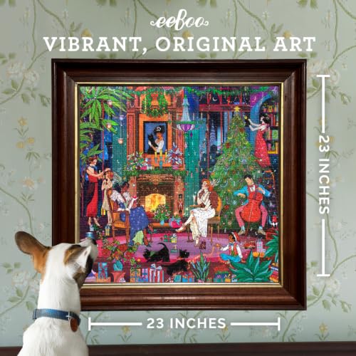 Image of eeBoo Christmas in Brooklyn 1000 Piece Square Jigsaw Puzzle, 23 inch x 23 inch