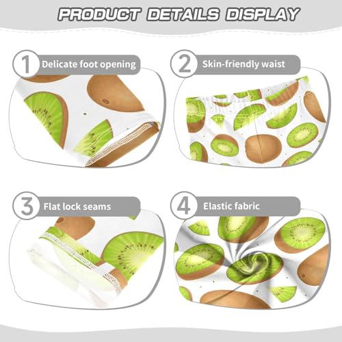 Sweet Kiwi Fruit Green Food Girls Leggings,Workout Leggings for Girls Toddler Athletic Leggings Size for 3-10T3