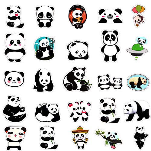 EBANKU 100 Stück Panda Aufkleber,Graffiti Vinyl Laptop Wasserflasche Aufkleber für Skateboard Gepäck Motorrad Fahrrad Snowboard Wasserdicht Aufkleber - Image 4