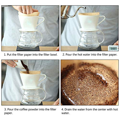 Segarty 550114_03 #2 Pour Over Coffee Maker, Single Cup White Ceramic Coffee Dripper thumb #7