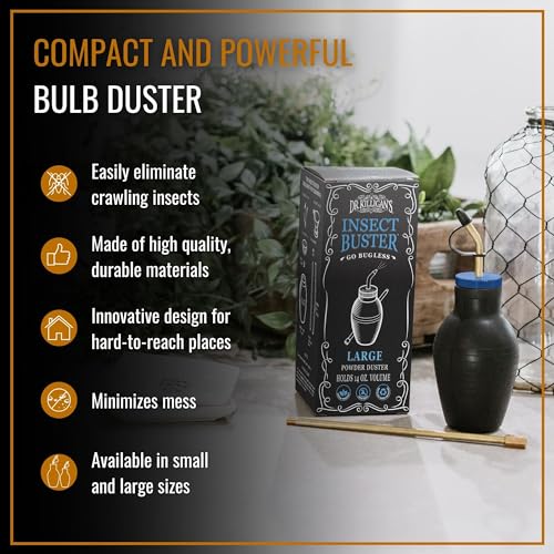 Dr. Killigan's Insect Buster | Bulb Duster, Insecticide Applicator, Dispenser for Diatomaceous Earth and Other Powdered Insecticides and Pesticides | Non-Toxic and Natural | Large - Image 2