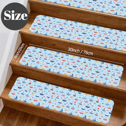 Alfombrillas para peldaños de escaleras Mexpekil 10 piezas de peces para pisadas seguras de niños 4