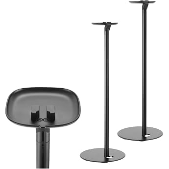 ARLI 2 x Speaker Stands for Sonos One SL Play1 Speaker Stands Integrated Cable Guide - High Quality Metal Construction - Freestanding & Stable - Black