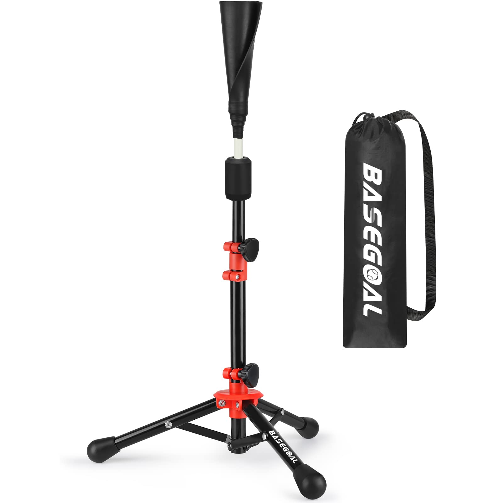 BaseGoal Baseball Tee for Kids,Batting Tee,Softball Tee,Youth Hitting Tee,Teeball Tee,Travel Tee,Easy Adjustable Height