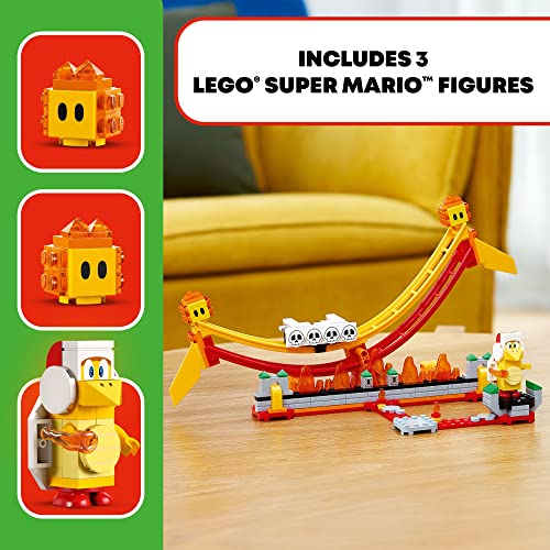 LEGO Super Mario 71416 Ensemble d'Extension Le Manège de la Vague de Lave, avec Figurines Frère Pyro et Bulle de Lave, Jouet à Combiner avec Pack de Démarrage