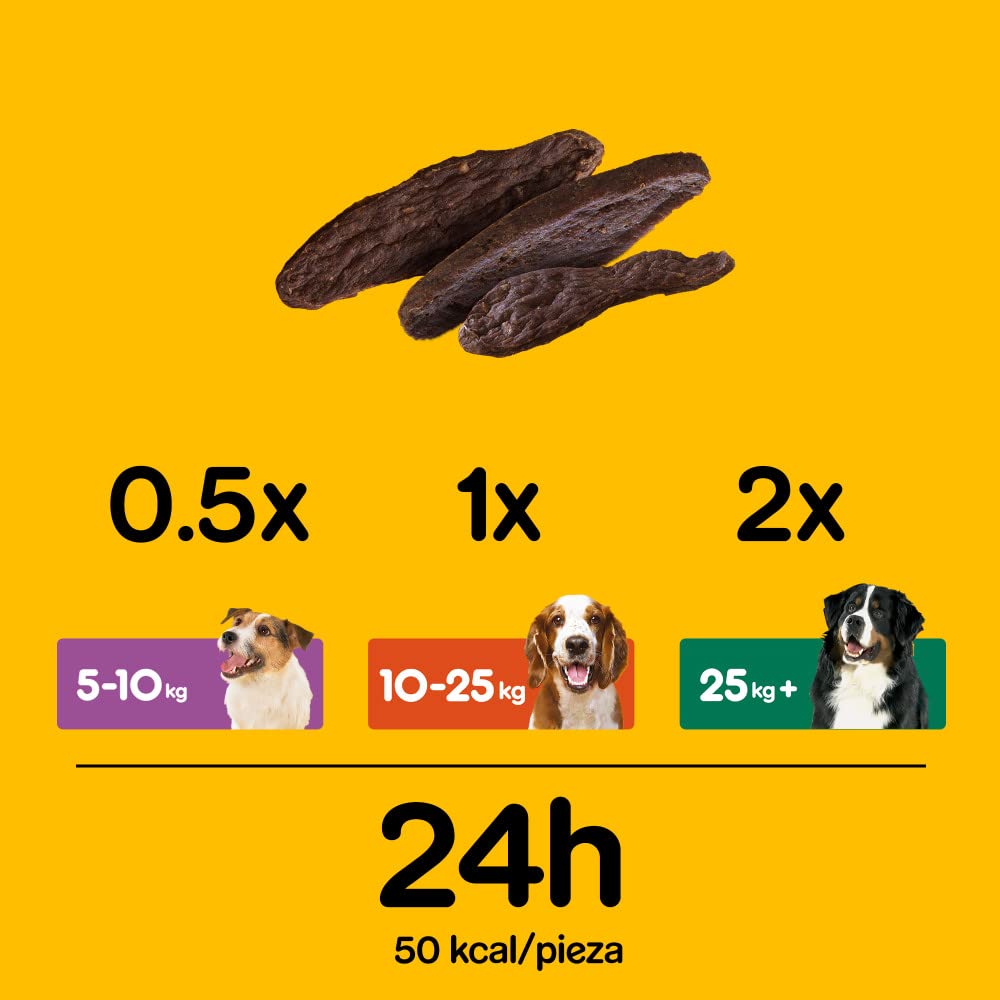 Pedigree Ranchos Snack para Perro, Sabor Ternera (Pack de 7 x 70g)