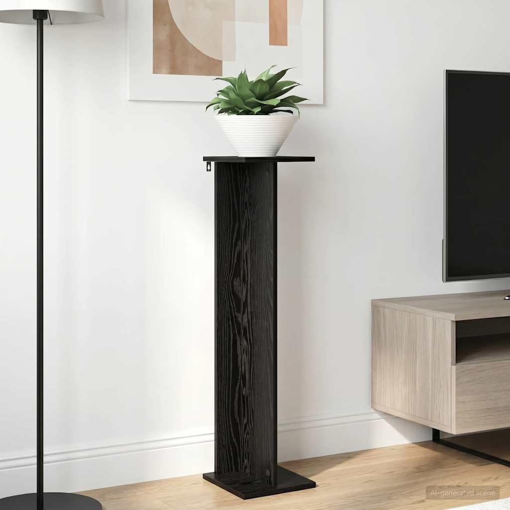 Lot de 2 supports pour plantes en chêne noir 25 x 25,5 x 100,5 cm