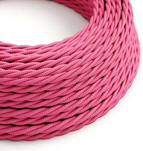 creative cables Fuchsia Rayon Covered Twisted Electric Cable 2x18 AWG - TM08-164ft, 2 x 18 AWG