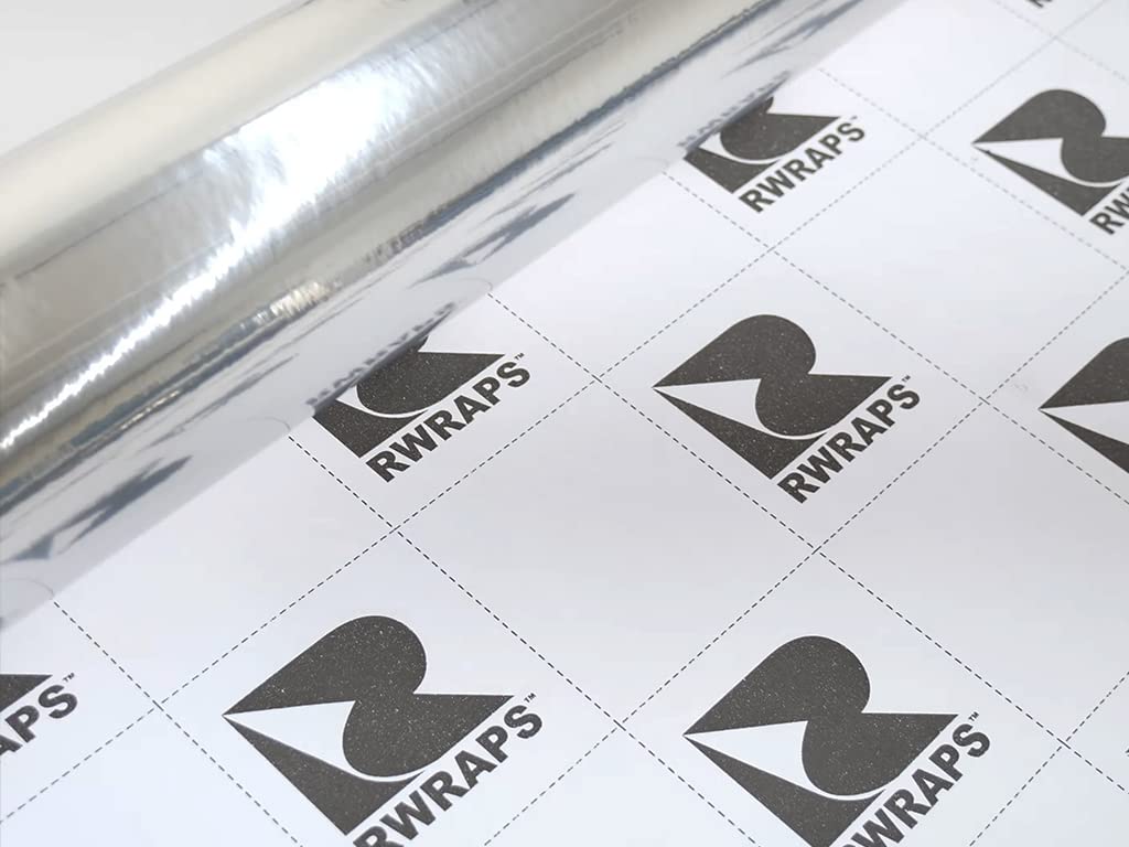 Rwraps Chrome Vinyl Car Wrap Film in Silver - 5ft x 1ft - Vehicle Sheet Roll with Adhesive Back and Air Release Technology