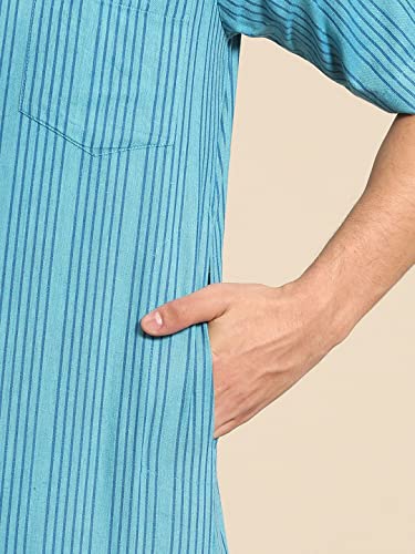 Image of Rajubhai Hargovindas Green Khadi Half Sleeve Kurta