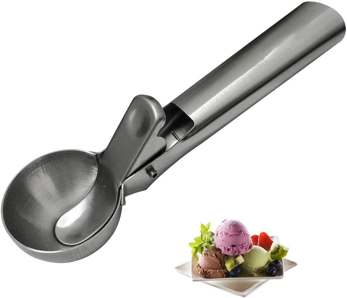 Ice Cream Scoop with Easy Trigger, Solid Stainless Steel, LC-IC-003