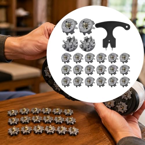 Spikes de golf antideslizantes para evitar resbalones en césped húmedo con llave de ajuste 7