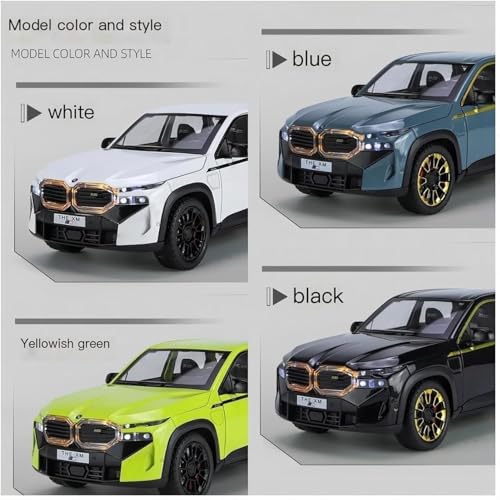 Image of Invite Enterprise 1:24 B.M.W XM SUV Model Car Zinc Alloy Pull Back Toy Diecast Toy Cars with Openable Doors, Sound and Light for Kids Boy Girl Gift(Yellowish Green Color)