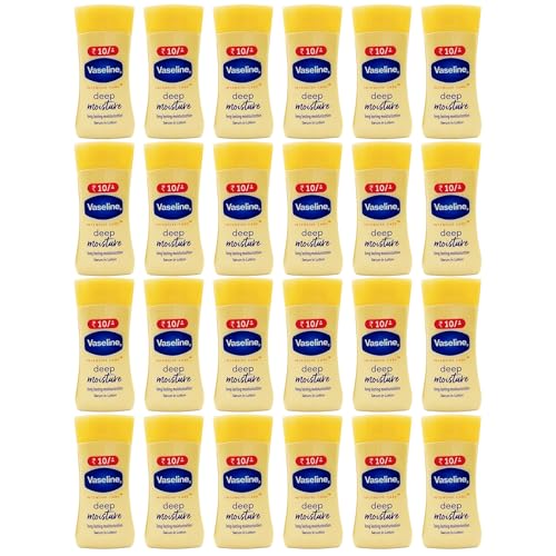Vaseline Intensive Care Travel Moisturizer 24 Count Bulk Deep Moisture Moisturizing Lotion Face and Body Moisturizer for Dry Skin 0.67 oz