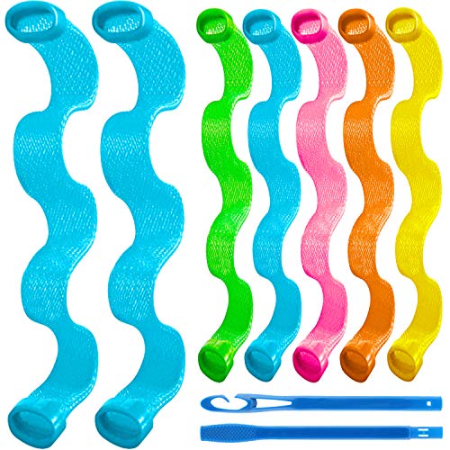30 Pieces Hair Curlers, Magic Styling Kit No Heat Wave Formers Hair Rollers Colored with Styling Hook Tools for Long Hair Most Kinds of Hairstyles (11.8 Inch/30CM)