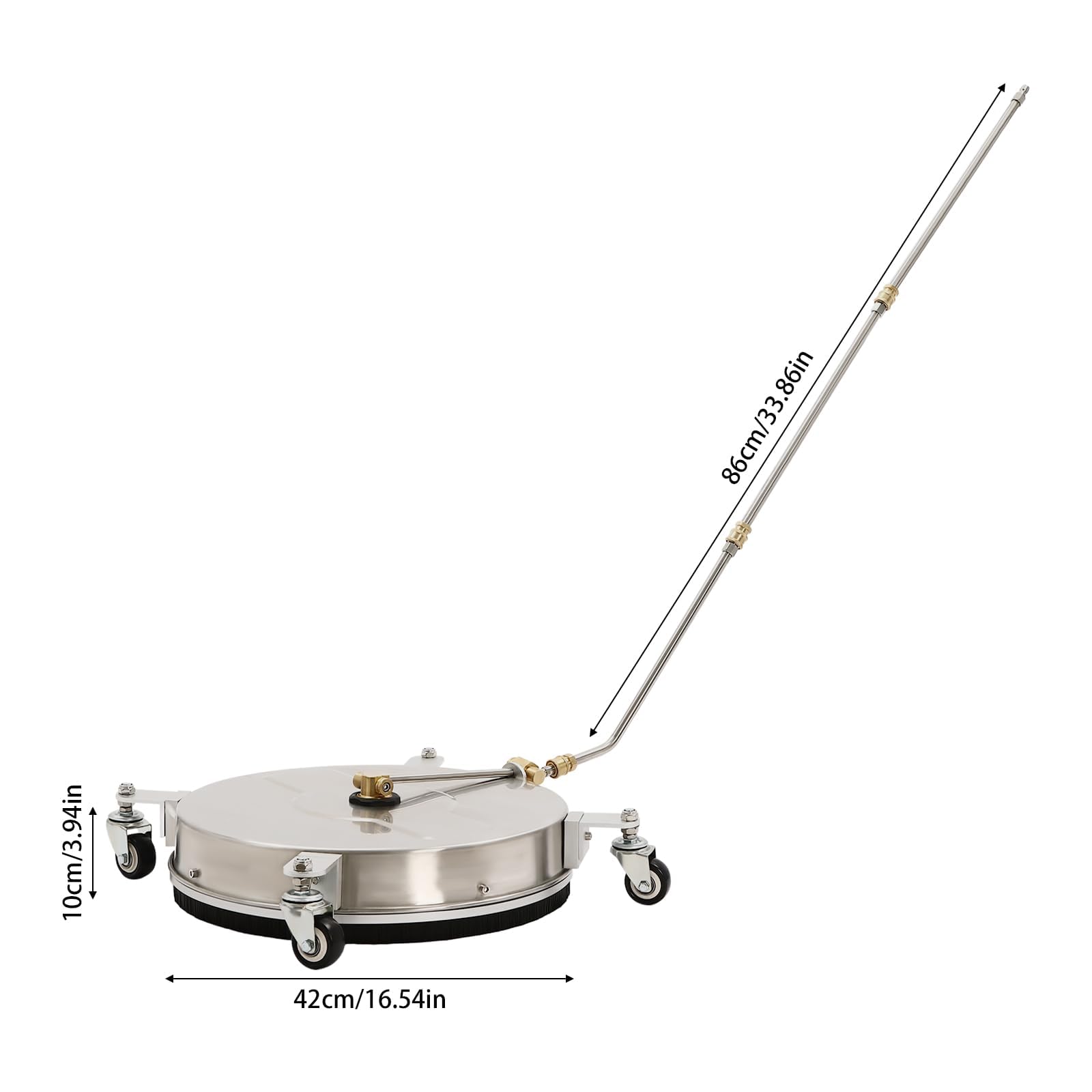 Limpiador de superficie y tren de rodaje 2 en 1 de 4000 PSI, accesorio limpiador de acero inoxidable de 4000 PSI para calzadas, patios, barcos, autocaravanas y jardines