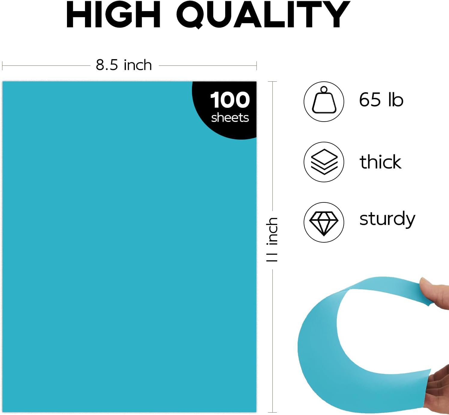 100 Sheets Light Blue Cardstock 8.5 x 11 65lb Pastel Paper, Goefun Blue Card Stock Printer Paper for Wedding Invitations, DIY Cards, Menus, Crafts