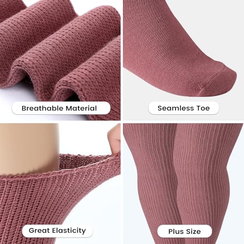 Tavaleu Plus Size Thigh High Socks for Thick Thighs - Womens Extra Long & Thick Over the Knee Knit High Socks Leg Warmers3