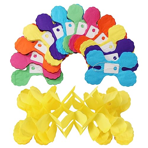 Image of Rainbow Mexican-Theme Party-Decorations Streamers Garland - 157Ft Colorful Birthday Supplies Four-Leaf Clover Hanging Banner,Hot Pink Orange Green Yellow Purple Blue Summer Baby Shower Decor Hugtmr
