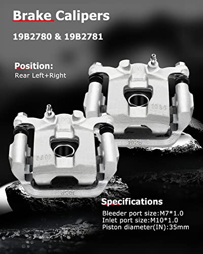 Image of cciyu 19B2780 19B2781 Rear Left & Right Disc Brake Calipers with Bracket fit For Nissan For Altima 2002-2006 2013-2018,For Nissan For Maxima 2003-2006 2019-2021