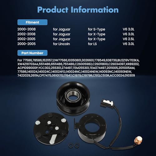 Image of ECCPP AC Compressor Clutch Kit for Lincoln LS V6 3.0L 2000-2005