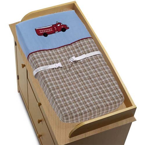 Sweet Jojo Designs Changing Pad Cover Frankie's Firetruck