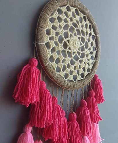 Image of Kavya Craft Present Crotches Pink Dream Catcher Wall Hanging for Home Decoration