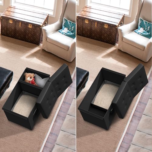 MESTYL Caixa de areia para gatos, 86.4 cm x 50.8 cm x 50.8 cm, móveis escondidos extra grande para c